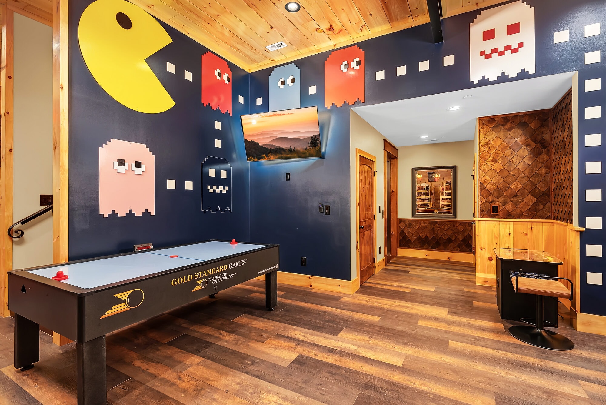 Excalibur game room axe throwing target basketball shoot bunk beds